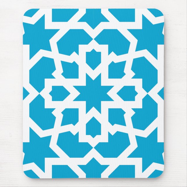 Blue tile of arabesque Moroccan and mosaic Mouse Pad (Front)