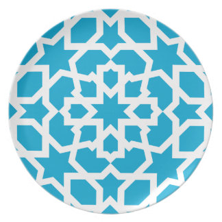 Blue tile of arabesque Moroccan and mosaic Plate