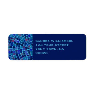 blue tile return address label