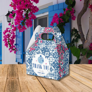 Blue Tile Santorini Greek/ Spanish Baby shower Favour Box