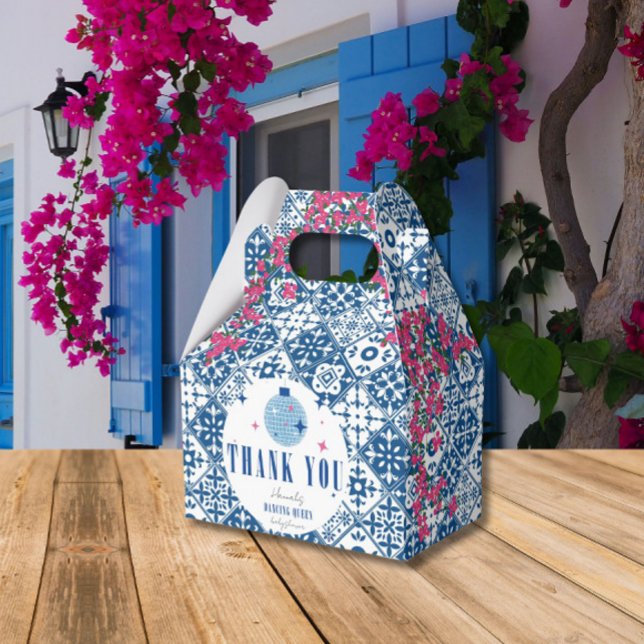 Blue Tile Santorini Greek/ Spanish Baby shower Favour Box (Creator Uploaded)