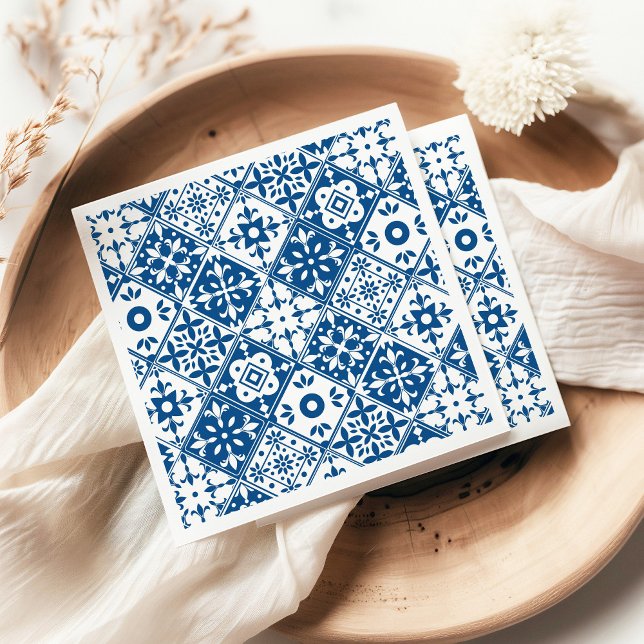 Blue Tile Santorini Greek/ Spanish themed Napkin (Creator Uploaded)