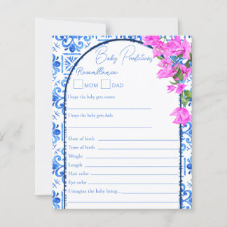 Blue Tiles baby shower games baby predictions