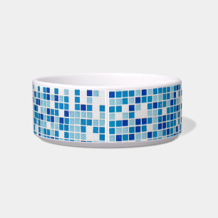 Blue tiles background bowl