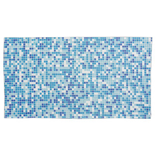 Blue tiles background pillowcase