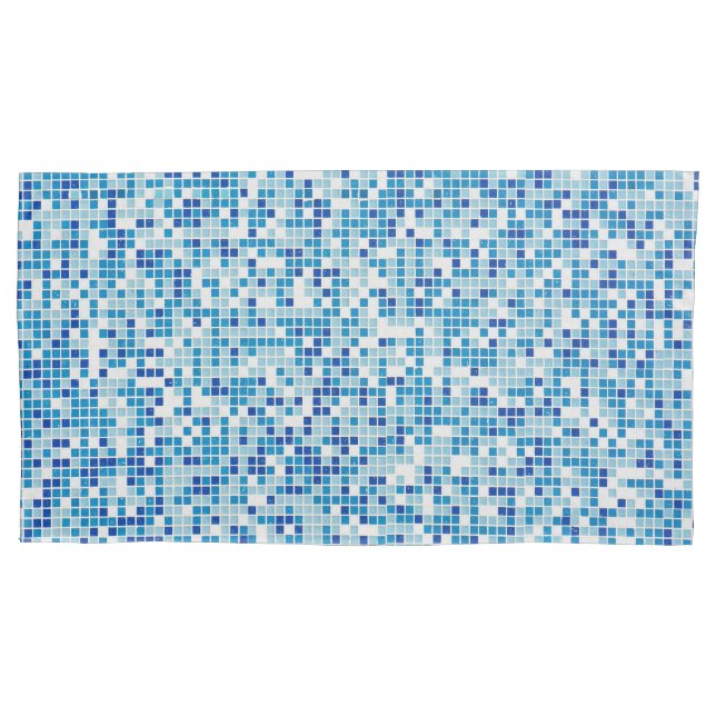 Blue tiles background pillowcase (Front-Left)