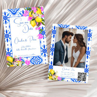 Blue Tiles Bougainvillea lemons elegant wedding 