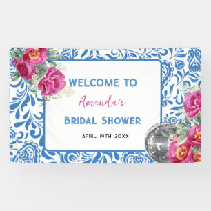 Blue Tiles Dancing Queen Disco Bridal Shower Banner