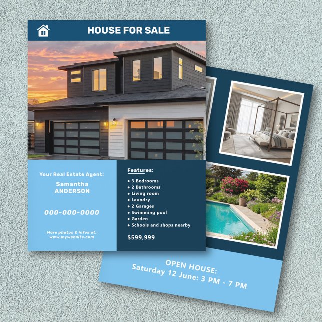 Blue Tiles - For Sale Real Estate Flyer (Blue Tiles - For Sale Real Estate Flyer)