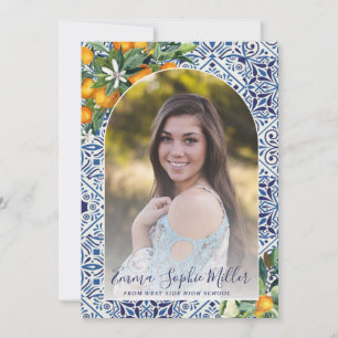 Blue tiles Graduation Announcement
