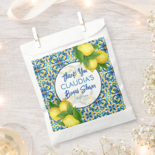 Blue tiles lemon Amalfi Positano bridal shower Favour Bag