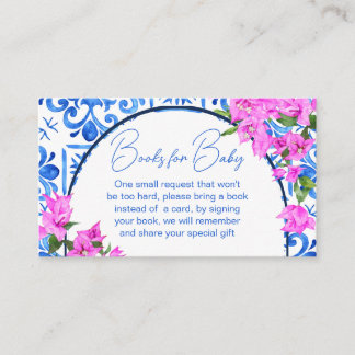 Blue Tiles Lemons Bougainvillea books request Enclosure Card
