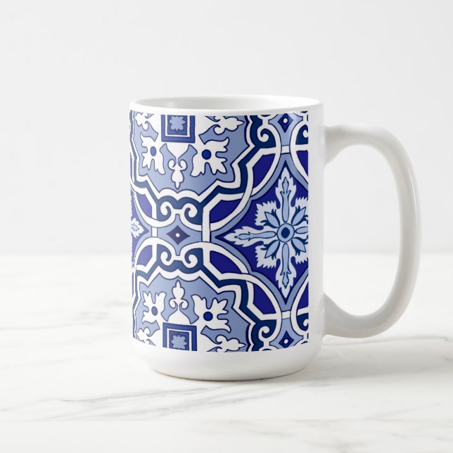 Blue tiles, Mediterranean tiles    Coffee Mug (Right)