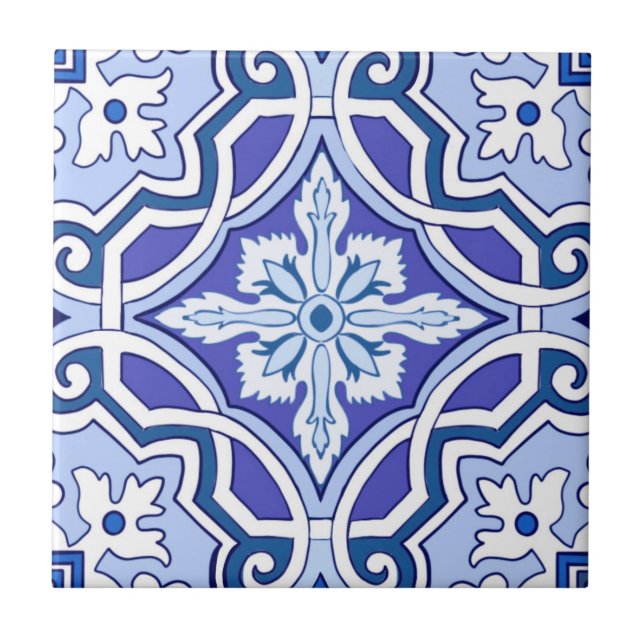 Blue tiles,Mediterranean tiles,majolica  Ceramic Tile (Front)