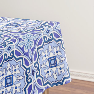 Blue tiles,Mediterranean tiles,majolica    Tablecloth