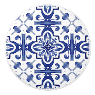 Blue tiles,mosaic,majolica, ceramic knob