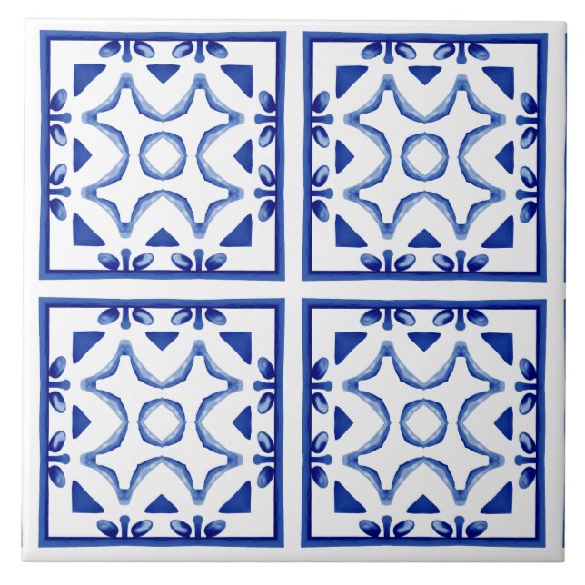Blue tiles,mosaic,majolica, ceramic tile (Front)