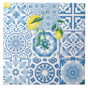 Blue tiles,mosaic,majolica, ceramic tile