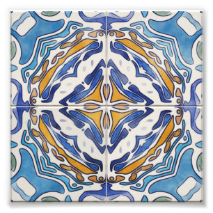 Blue Tiles Photo Print
