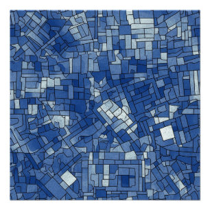 Blue Tiles Semi-gloss Poster