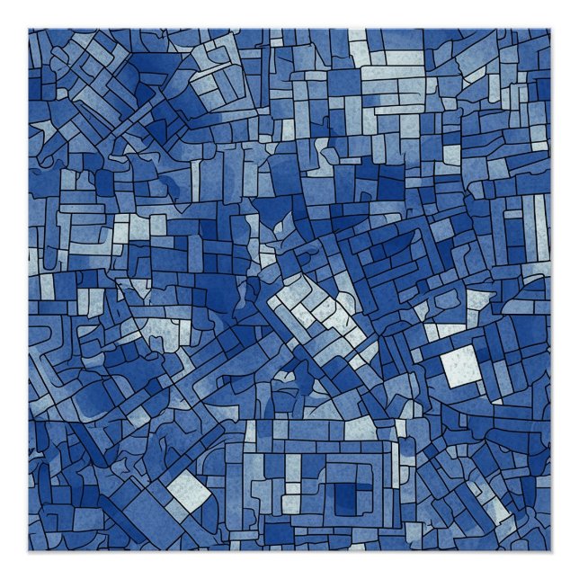 Blue Tiles Semi-gloss Poster (Front)