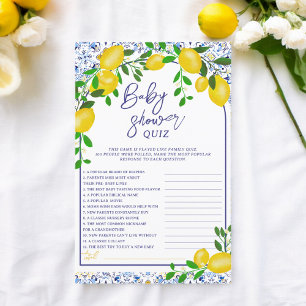 Blue tiles watercolor lemon baby shower games