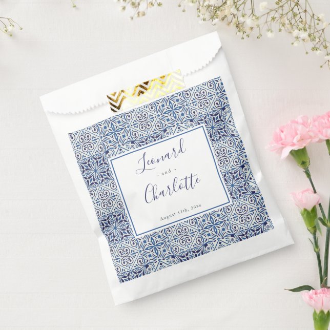 Blue tiles Wedding  Favour Bag (Sealed)