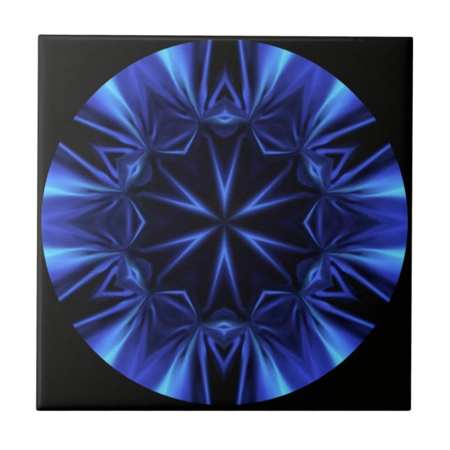 Blue Time Warp ~ Inspired By The Milky Way Galaxy Ceramic Tile (Front)