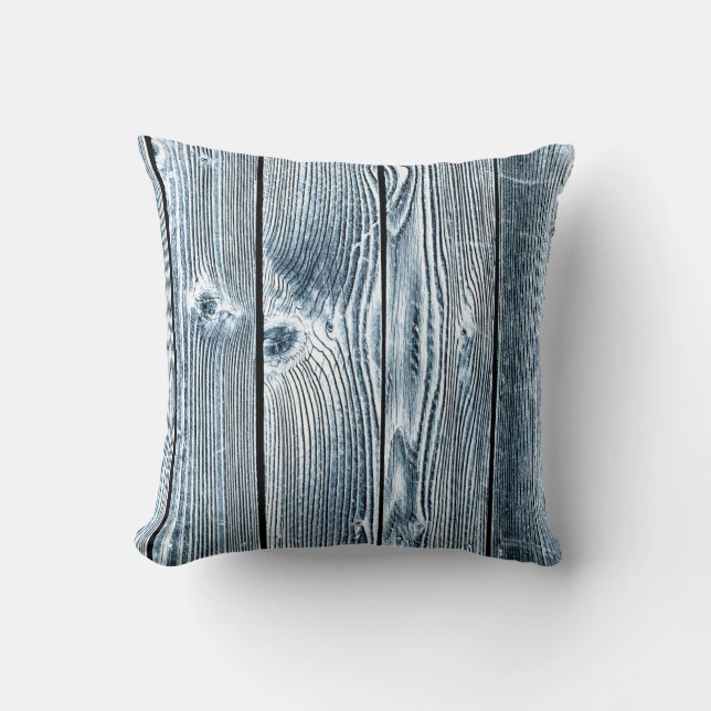 Blue Tint Wood Pattern Pillow (Front)