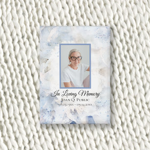 Blue Tinted Carnation Watercolor Funeral Memorial