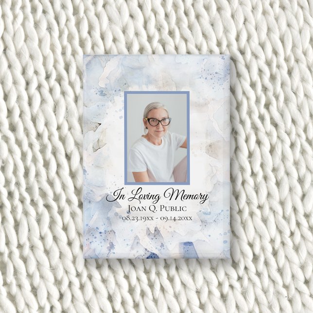 Blue Tinted Carnation Watercolor Funeral Memorial (Creator Uploaded)