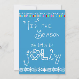 Blue Tis the Season Holiday Party Invitation