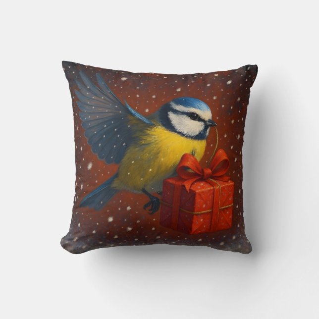 Blue Tit Bird - Holidays - Pillow (Front)