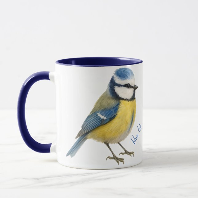 Blue Tit Bird Mug Nature Lover Gift (Left)
