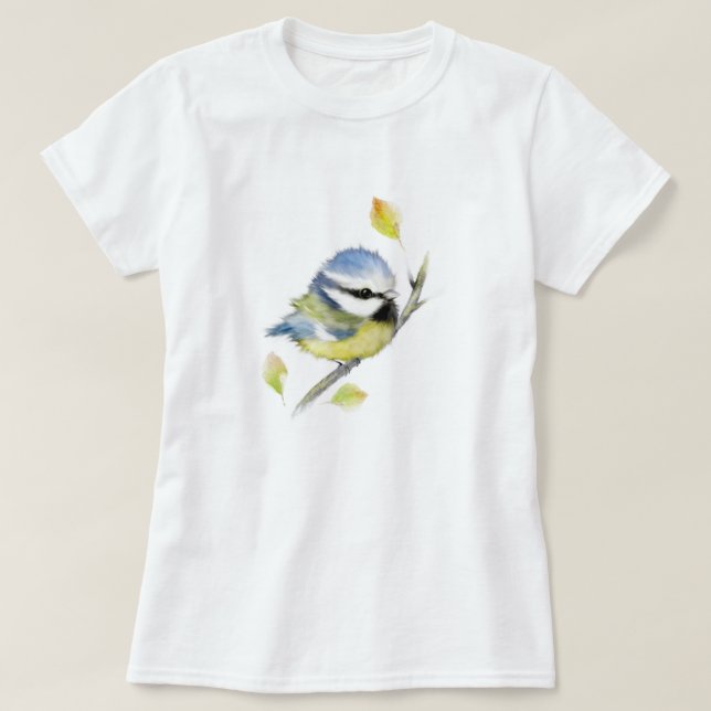 Blue tit bird t-shirt (Design Front)