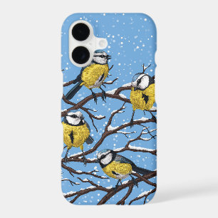 Blue tit birds in winter