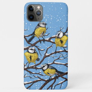 Blue tit birds in winter iPhone 11 pro max case