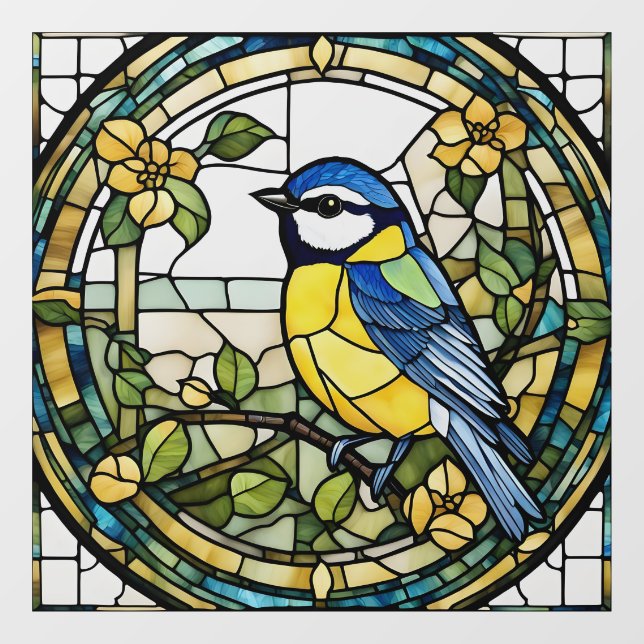 Blue Tit Faux Stained Glass Bluetit Bird (Sheet)