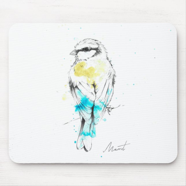 Blue Tit Mouse Pad (Front)