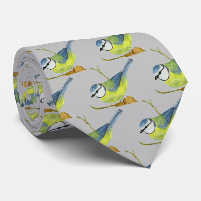 Blue Tit Tie (Rolled)