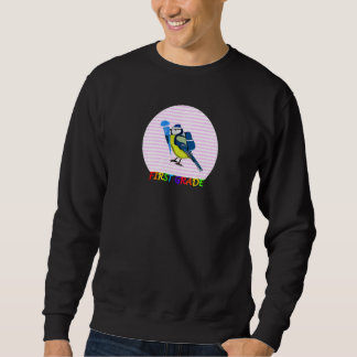 Blue Titmouse Bird First Day of School First Grade Sweatshirt