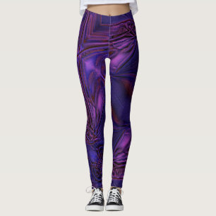 Blue to purple faded texture and digital scratches leggings