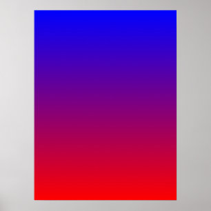 Blue to Red Gradient Poster
