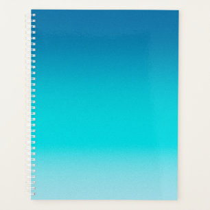 Blue to Teal Gradient Spiral Notebook Minimalist  Planner