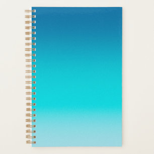 Blue to Teal Gradient Spiral Notebook Minimalist  Planner