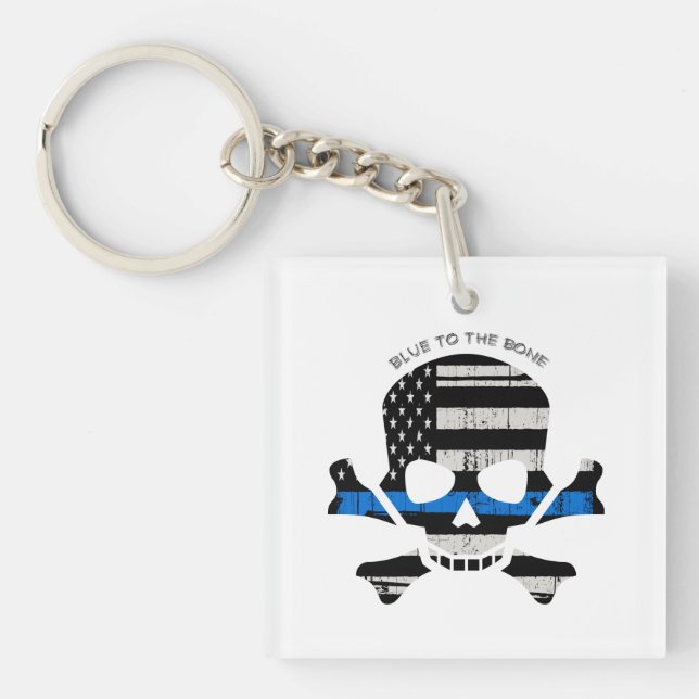 Blue to the Bone (colour) Key Ring (Front)