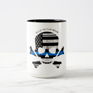 Blue to the Bone (colour) Two-Tone Coffee Mug
