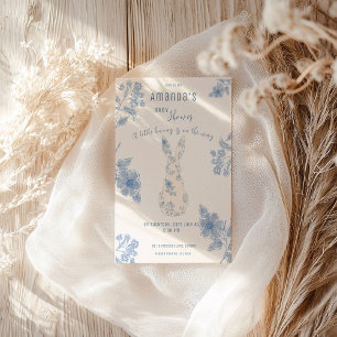Blue toile Baby Shower Invitation