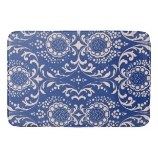 Blue Toile Bathroom Rug! Bath Mat