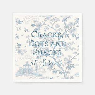 Blue Toile Custom Mahjong Personalised Napkin
